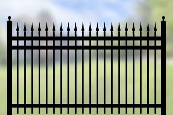 A fence with spikes and lines on it